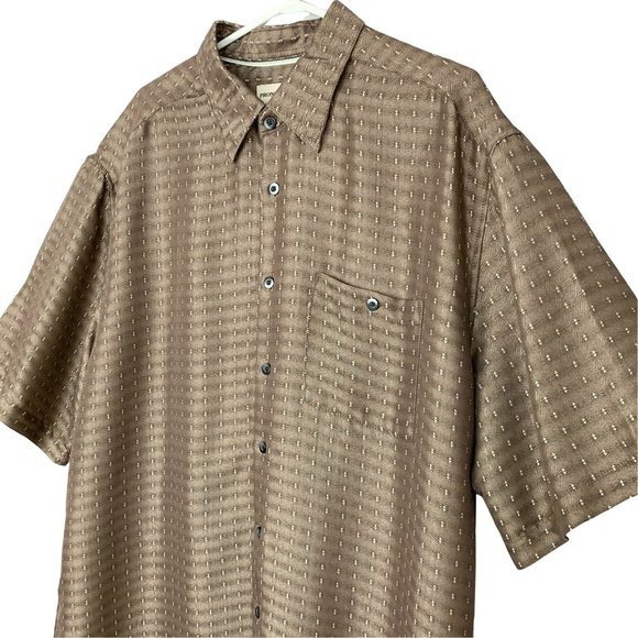 2/$25 - PRONTO UOMO Brown Soft Short Sleeve Buttoned Shirt - Picture 3 of 7